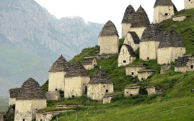 The City of the Dead at Dargavs in the mountains of Ossetia